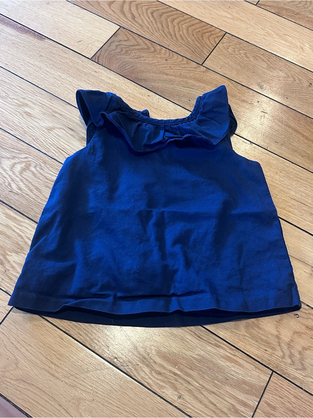 Janie and Jack Navy Blue Ruffle Neck Tank